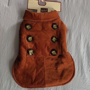 Orange corduroy coat for medium dogs